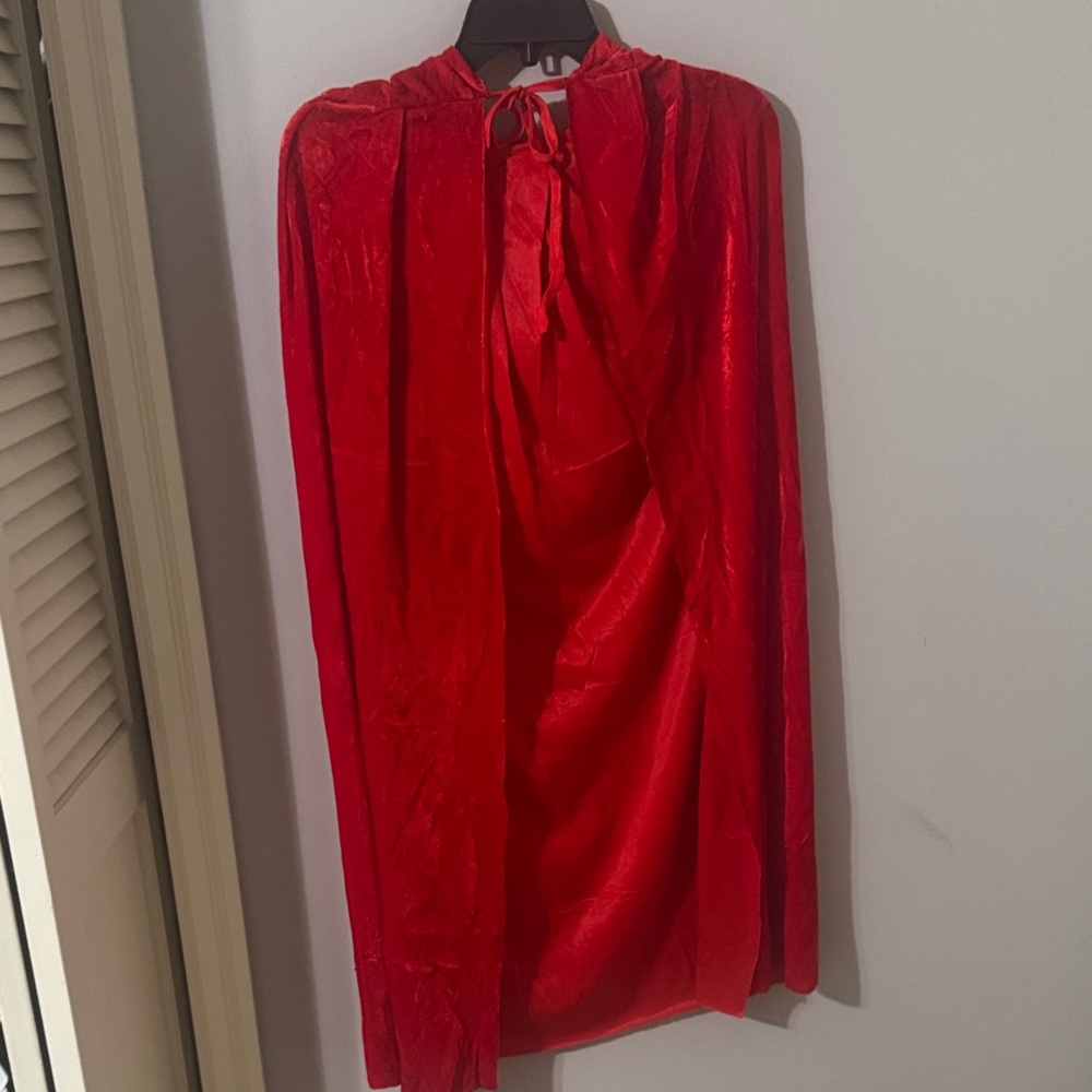 Vibrant Red Hooded Cape